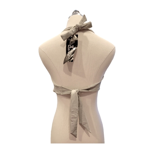 NWT Atomic Age Swim Top Silver Shine S-L - Picture 3 of 3